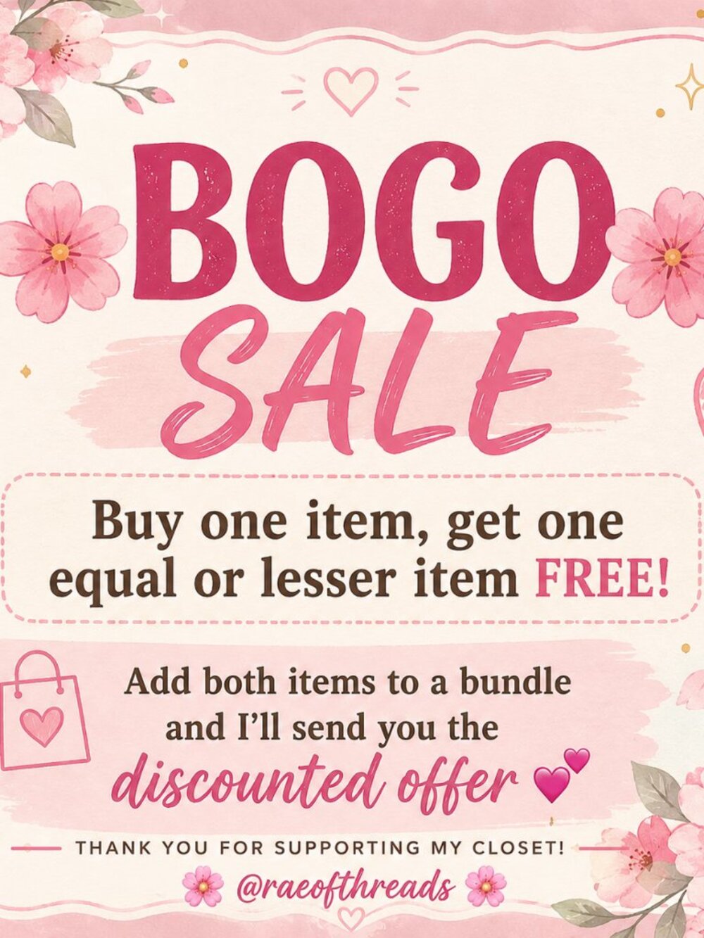 🌸 BOGO SALE @raeofthreads 🌸 READ DESCRIPTION!